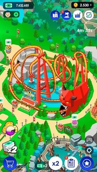 【修改版+中文】放置主題公園大亨 MOD 7.8.3 金錢反加